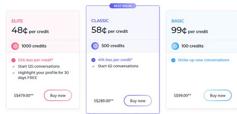 Screenshot of the Ashley Madison prices