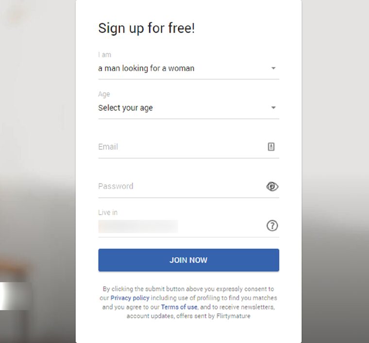 flirtymature signup